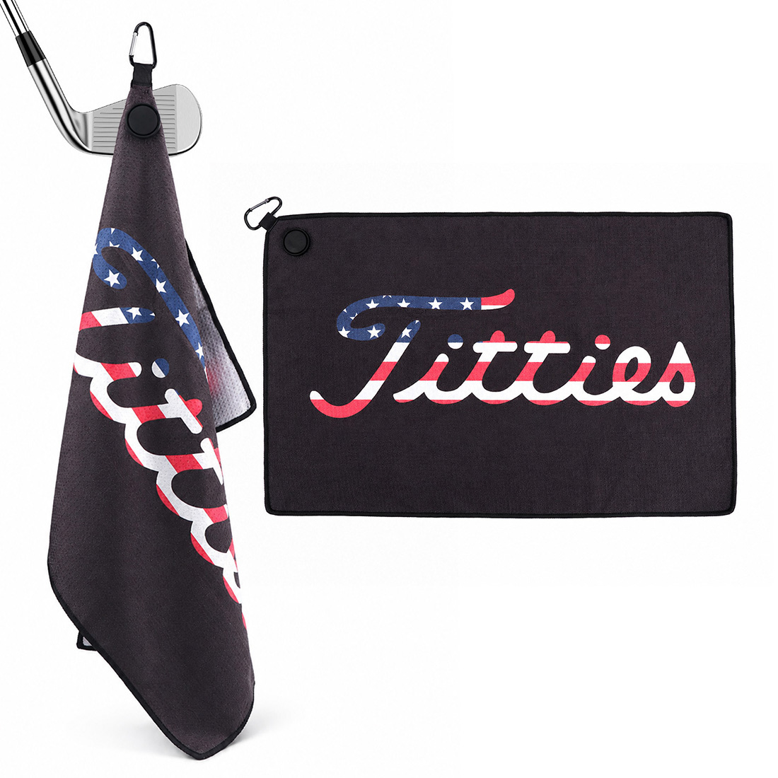 Golf Towel Waffle - American Flag Magnetic Waffle Golf Towel