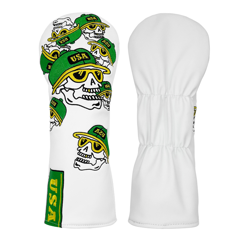 White Leather Sk-ull Pattern G - đánh giá và giá Headcover Driver