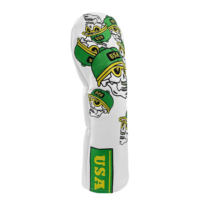 White Leather Sk-ull Pattern G - đánh giá và giá Headcover Driver