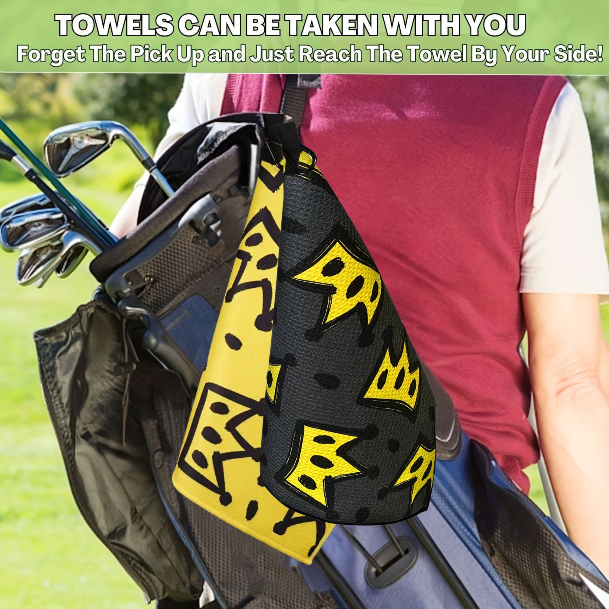 2pcs King Crown Large Golf Tow - đánh giá và giá Golf Towel Waffle