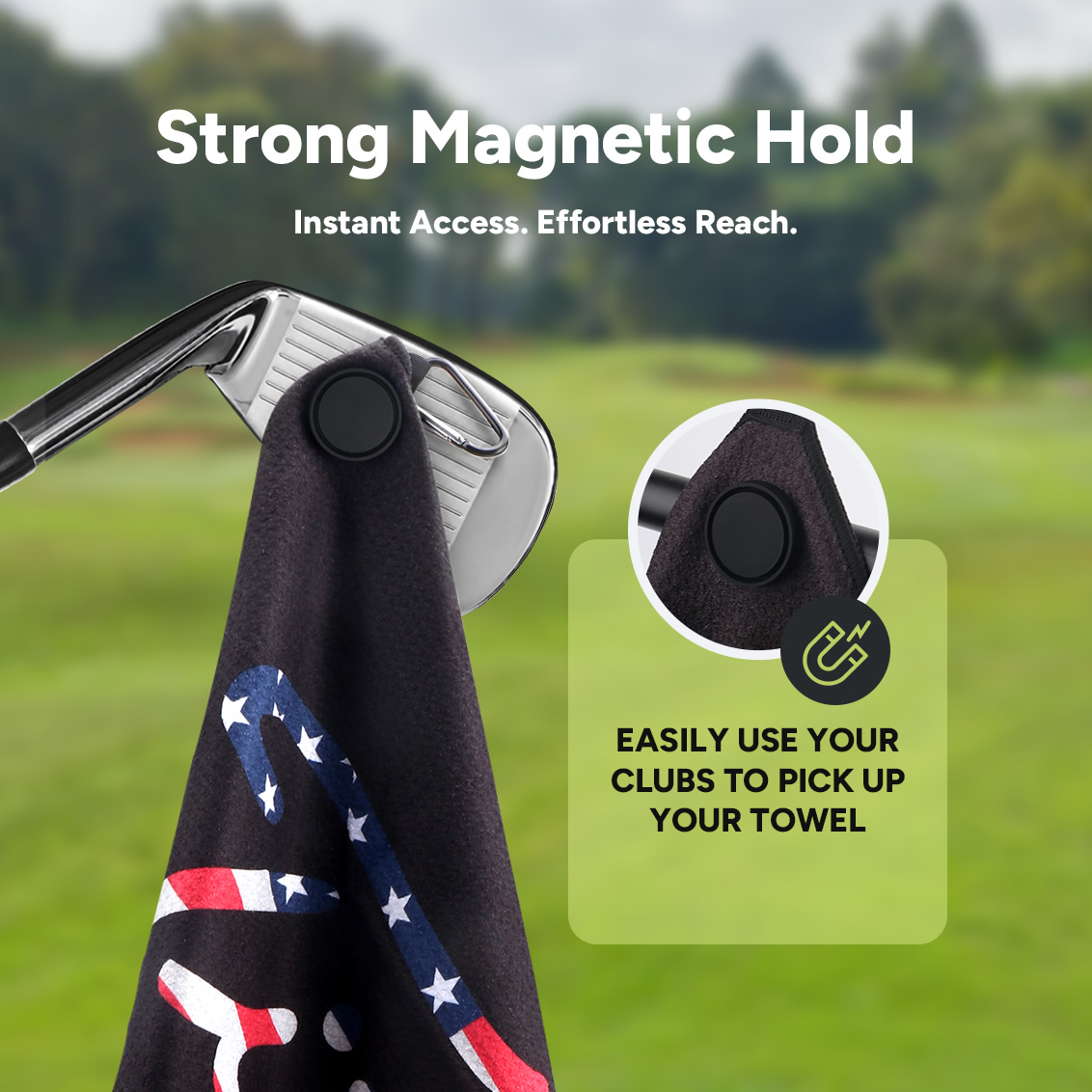 American Flag Magnetic Waffle  - đánh giá và giá Golf Towel Waffle