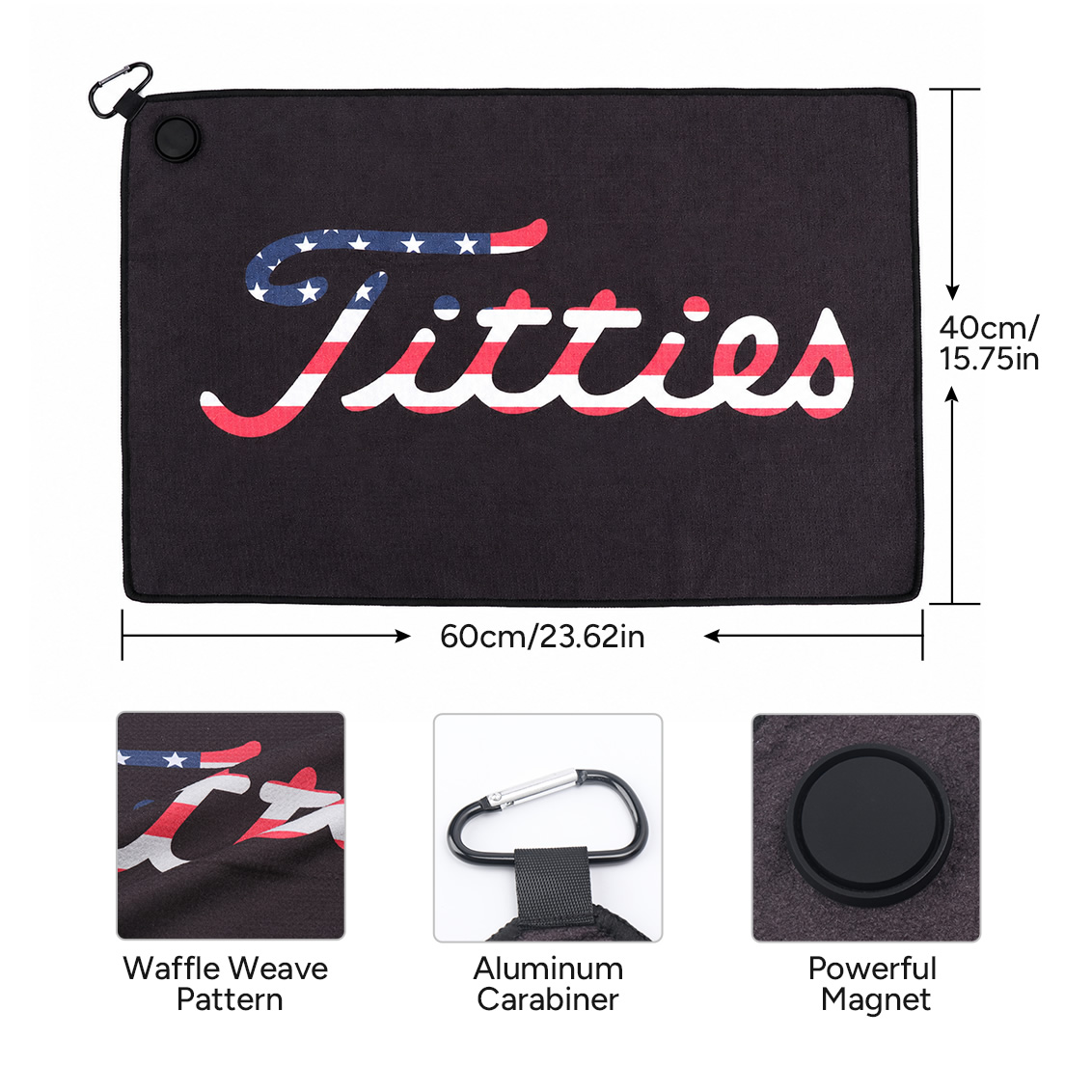 American Flag Magnetic Waffle  - đánh giá và giá Golf Towel Waffle